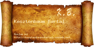 Kesztenbaum Bartal névjegykártya
